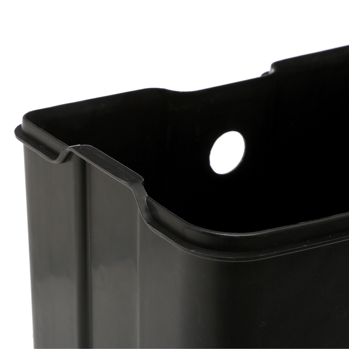 Poubelle rectangulaire à pédale métal 6l, noir