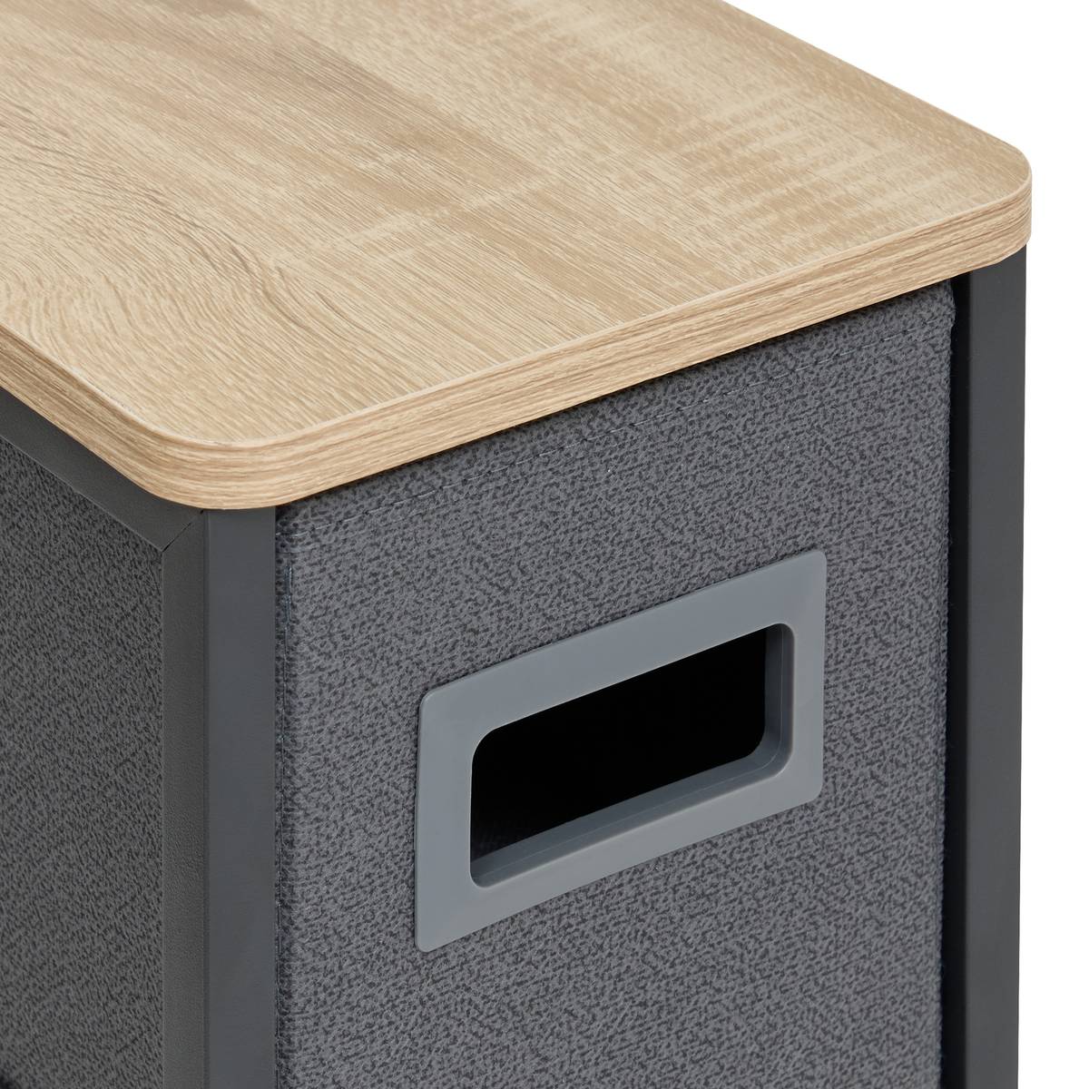 Rangement 4 tiroirs tissu, gris anthracite