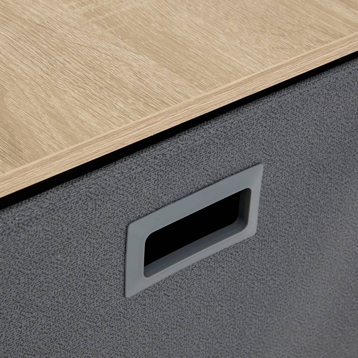 Rangement 5 tiroirs tissu, gris anthracite