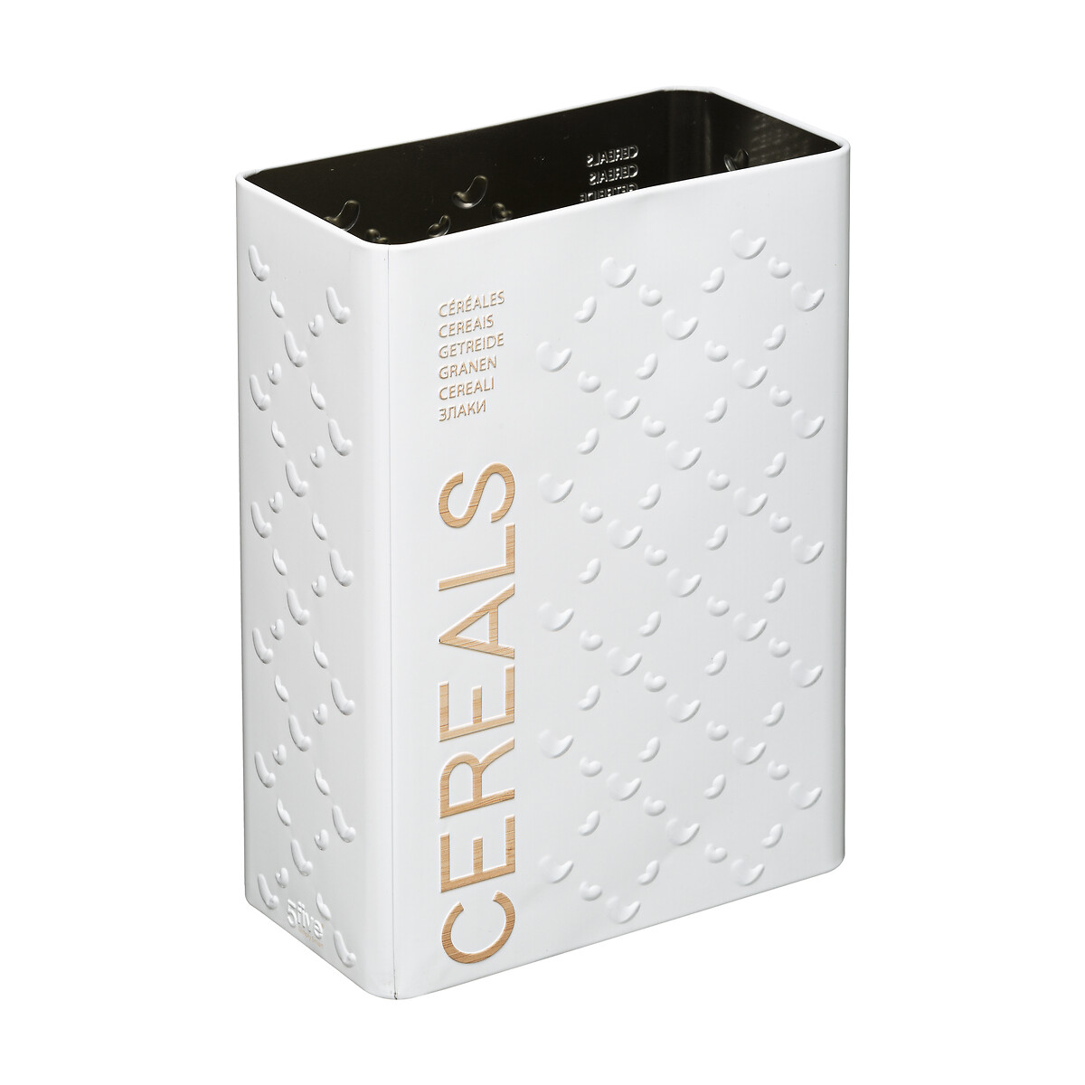 Boîte à céréales 750g métal, blanc