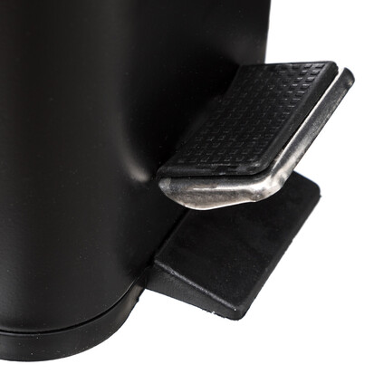 Poubelle rect soft close inox 5l, noir 