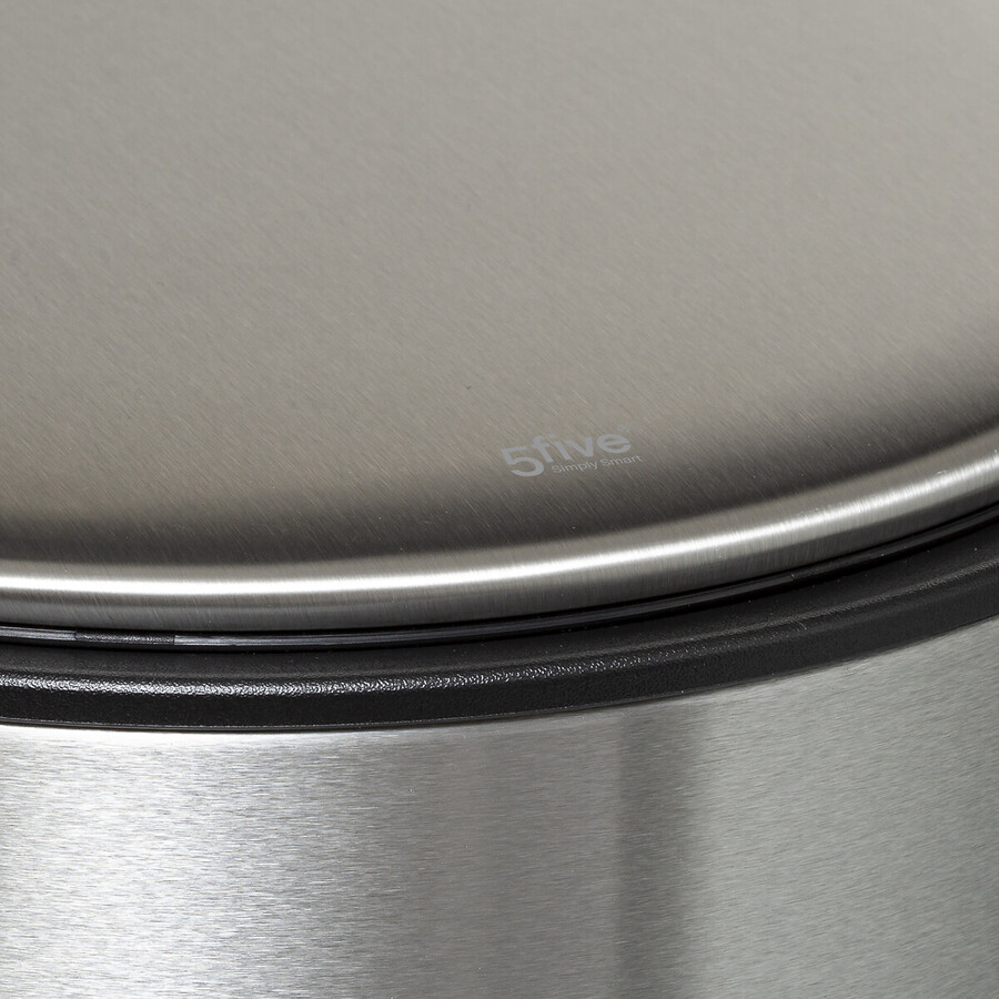 Poubelle ronde à pédale métal 30l, inox Delta