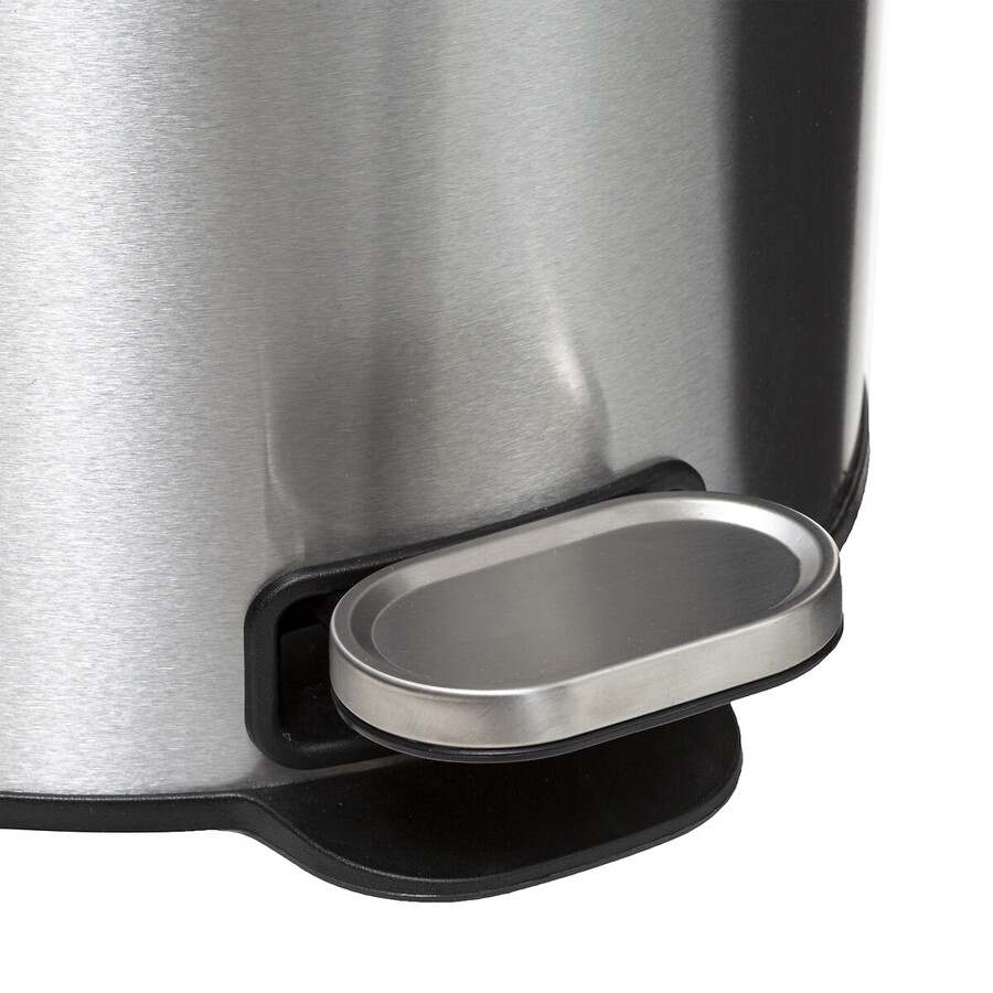 Poubelle ronde à pédale métal 30l, inox Delta