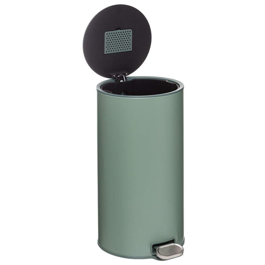 Poubelle ronde en métal 30l, vert Delta