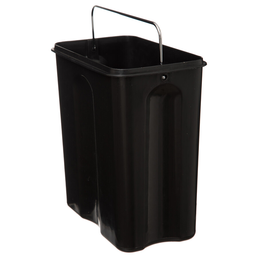 Poubelle rect soft close inox 5l, blanc