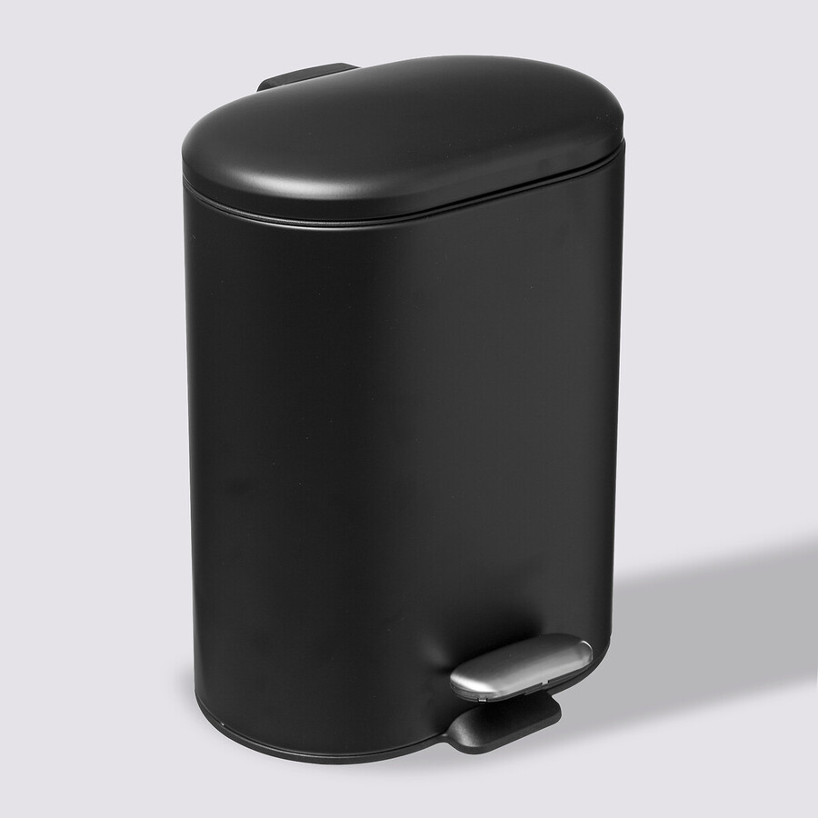Poubelle soft close métal 6l, noir Siliflex