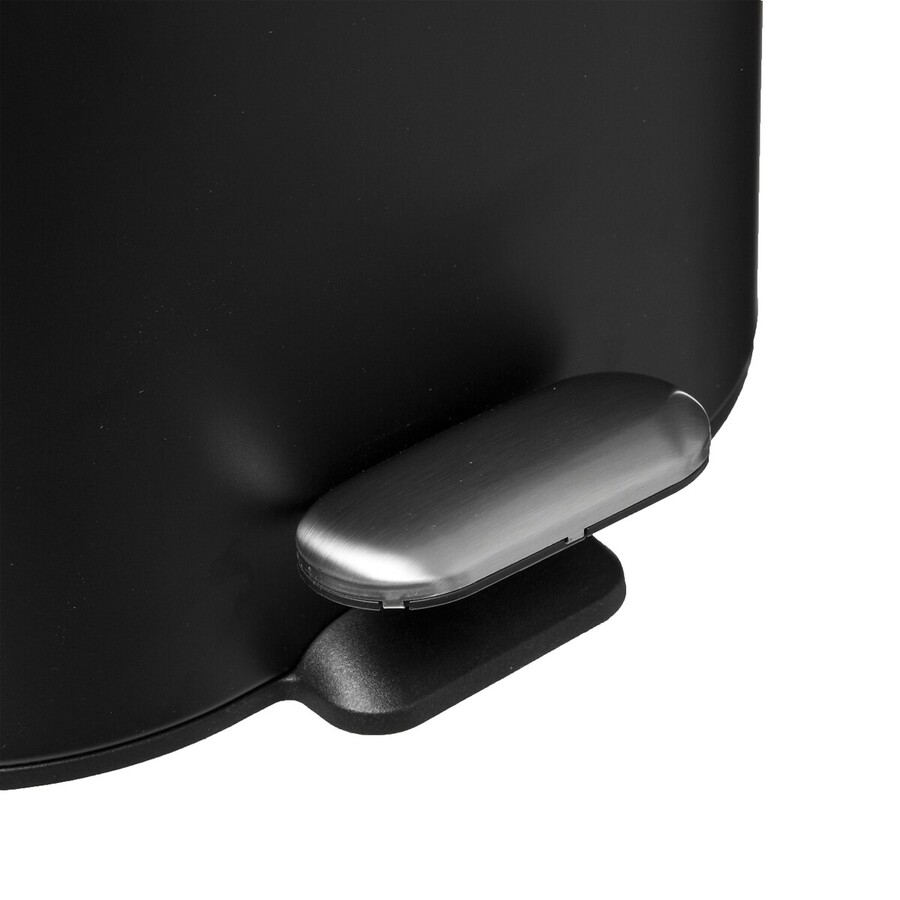 Poubelle soft close métal 6l, noir Siliflex