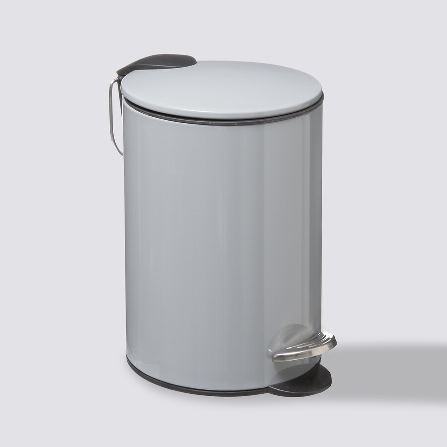 Poubelle métal soft close 3l, gris Colorama