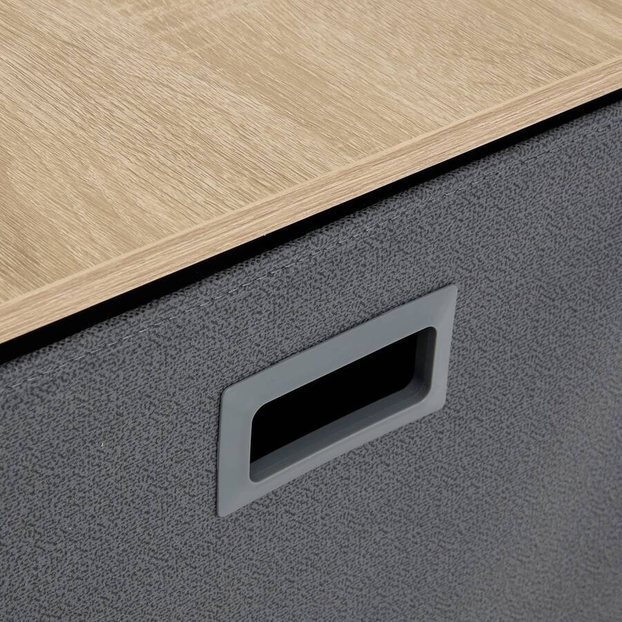 Rangement 5 tiroirs tissu, gris anthracite