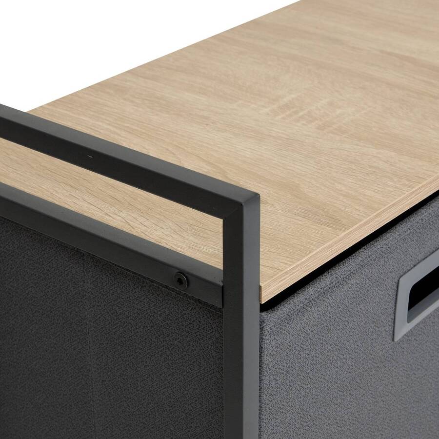 Rangement 5 tiroirs tissu, gris anthracite