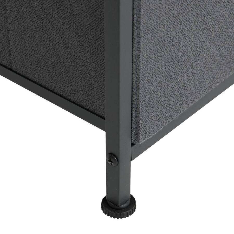 Rangement 5 tiroirs tissu, gris anthracite