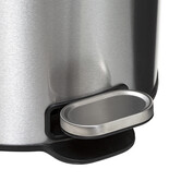 Poubelle ronde à pédale métal 30l, inox Delta