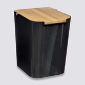 Poubelle à couvercle bambou 5l, noir Naturéo