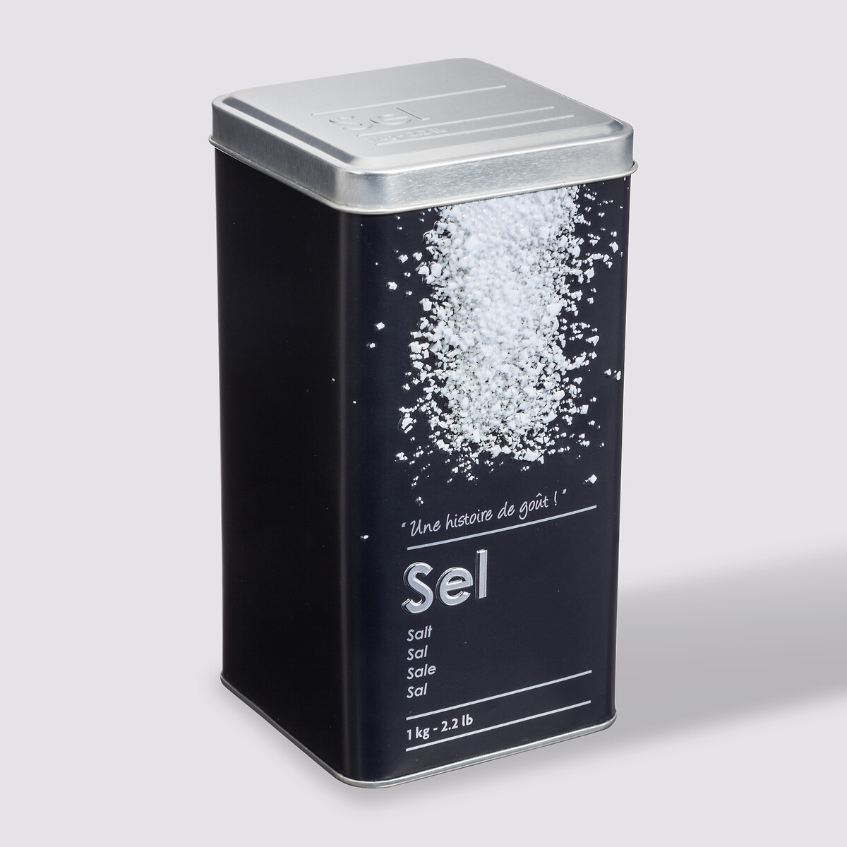 Boîte sel 1kg métal, noir