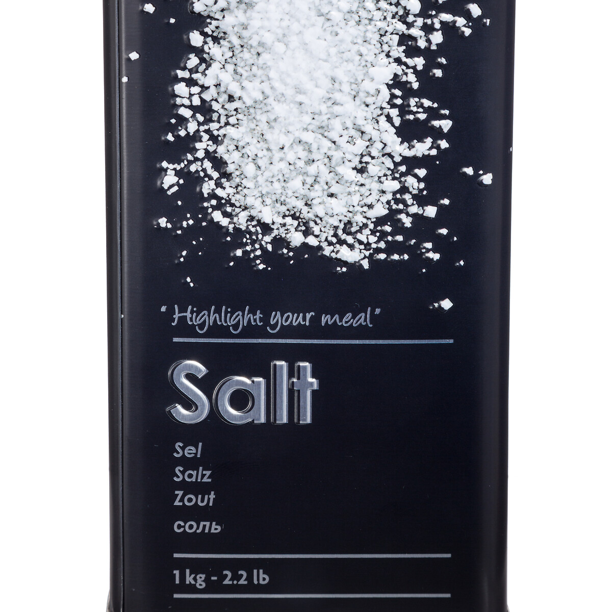 Boîte sel 1kg métal, noir