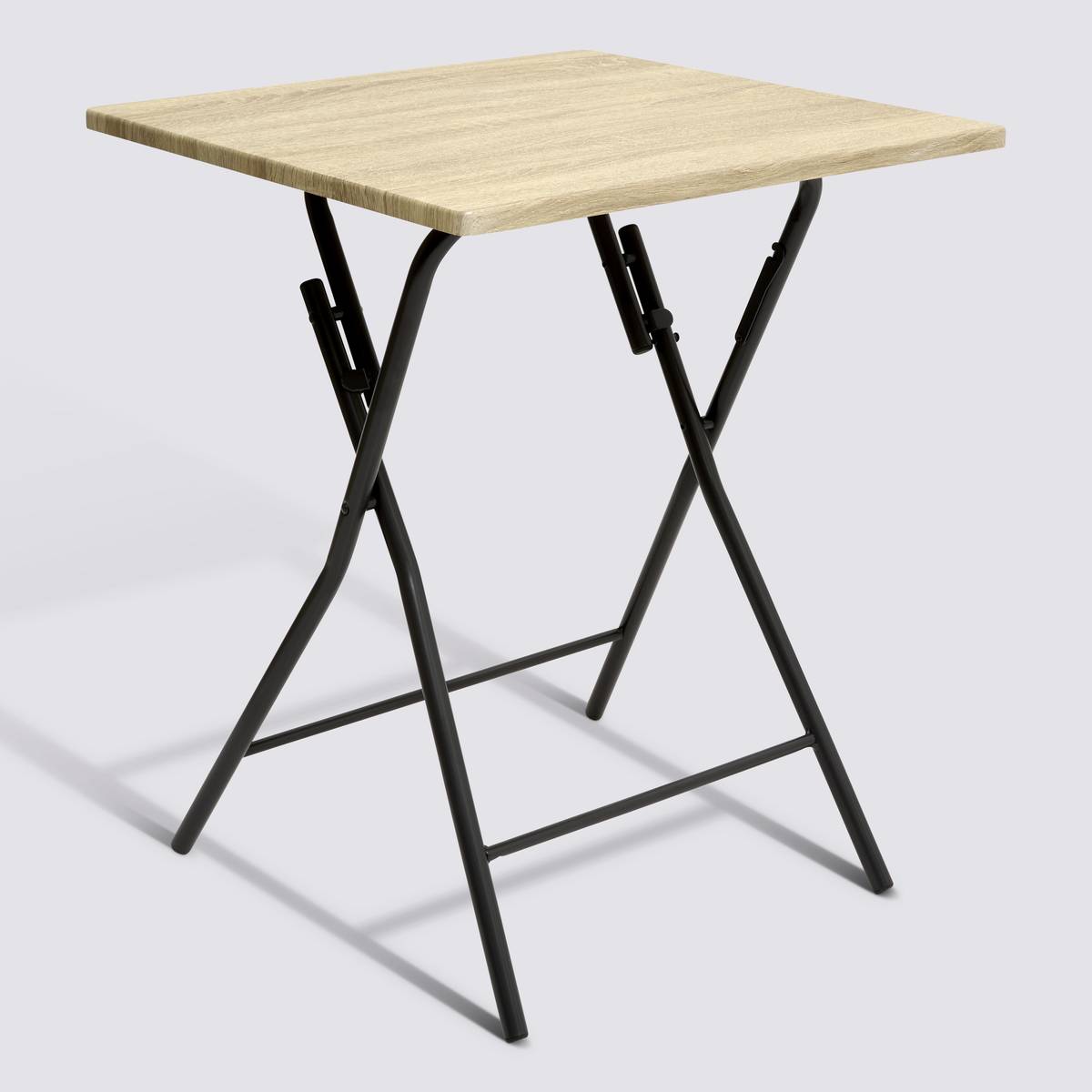 Table pliante 2 places, effet bois 
