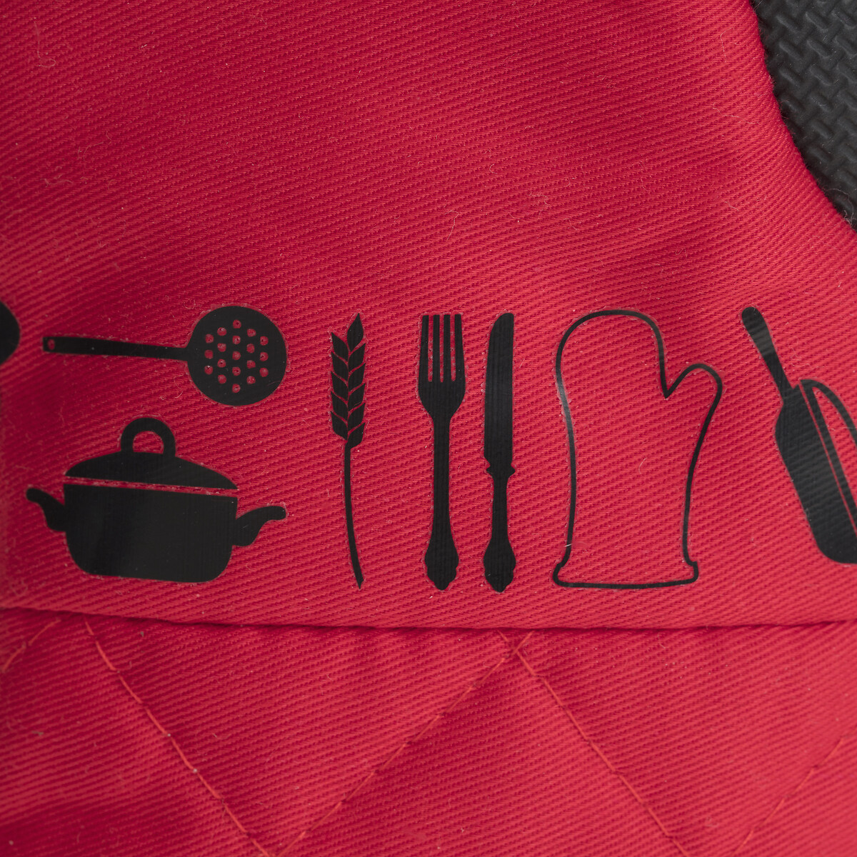 Gant de cuisine néoprène, gris et rouge 