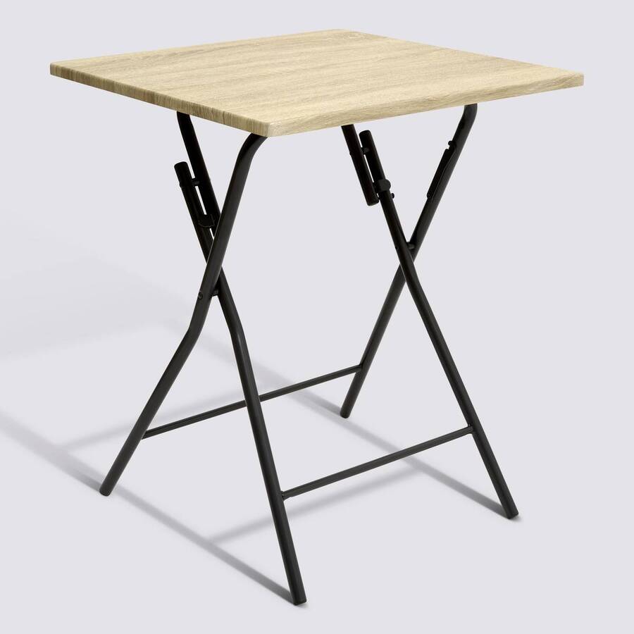 Table pliante 2 places, effet bois 