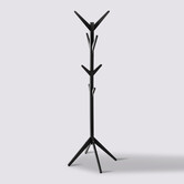 Porte-manteaux 8 crochets bois, noir Blackbamboo
