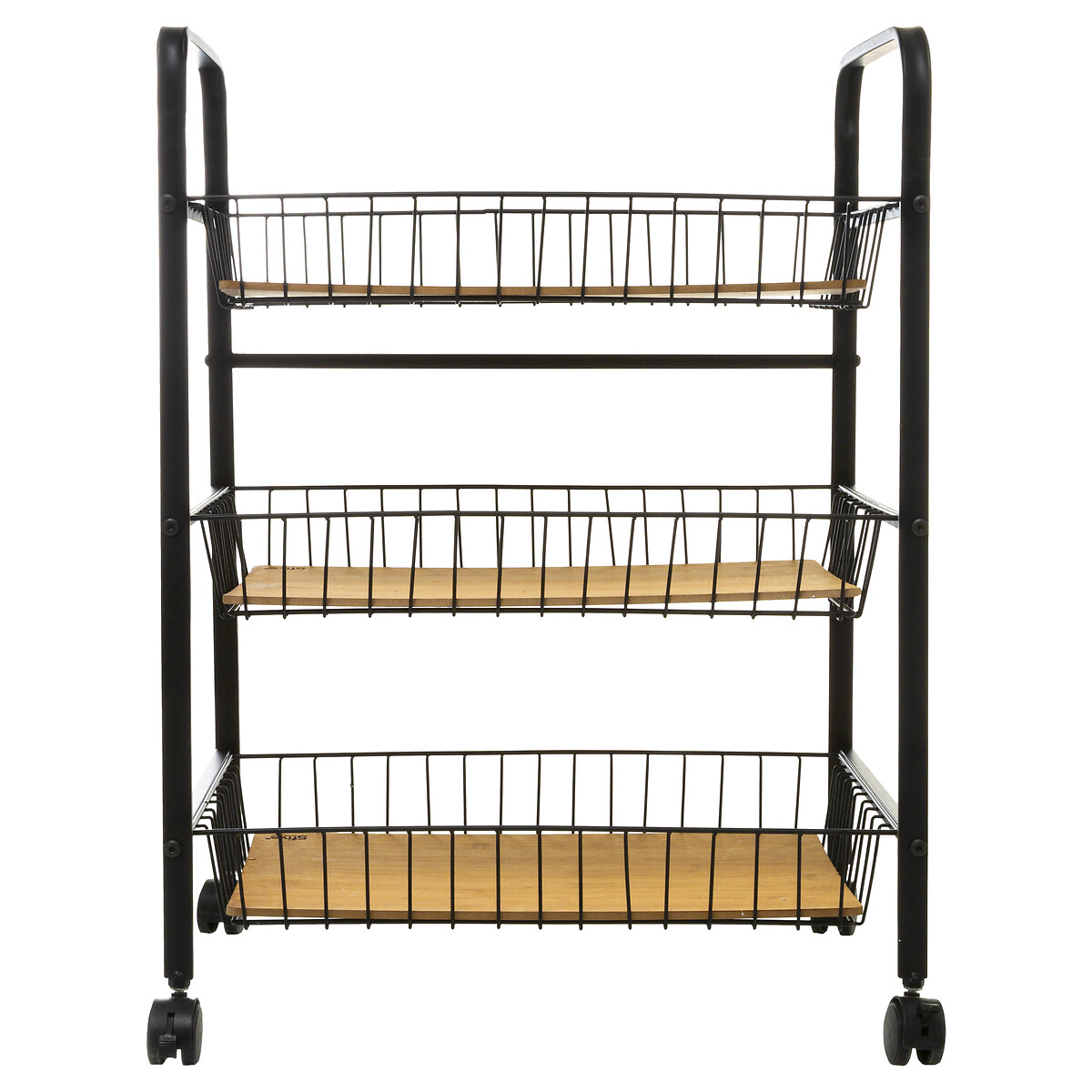 Resserre 5 Paniers Rotatifs Noir - Etagère Rangement Mobile 90cm Pour Cuisine, Salle De Bain, Bureau