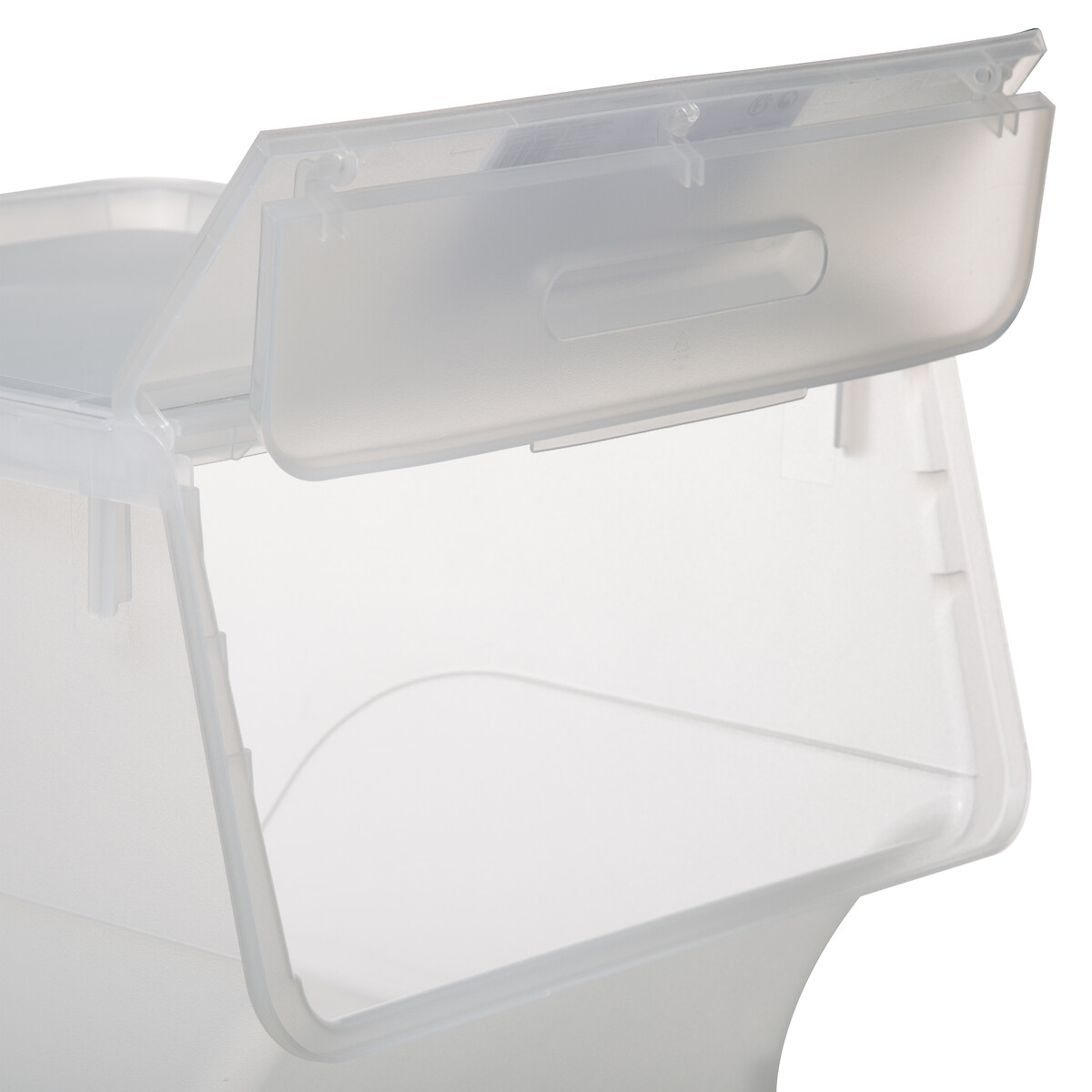 Boîte en plastique transparente à ouverture frontale 34l Open+