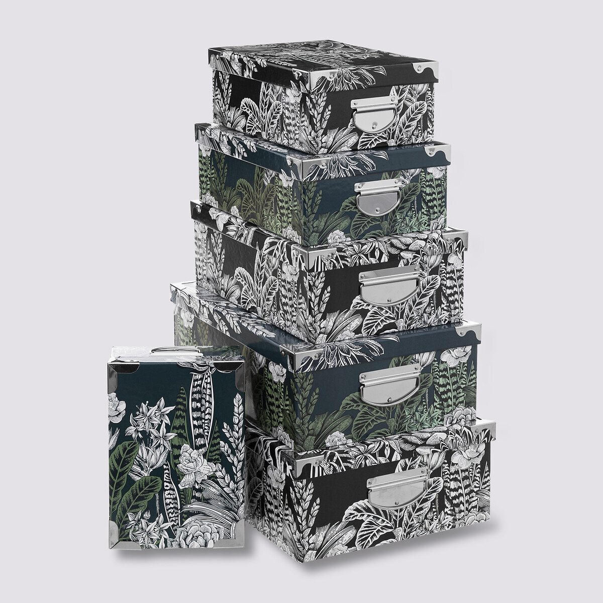 Pot à Cotons Blackflora 5five - Noir Et Blanc En Grès Et Bambou