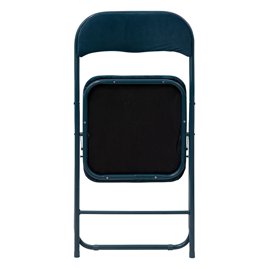 Chaise pliante en velours, bleu