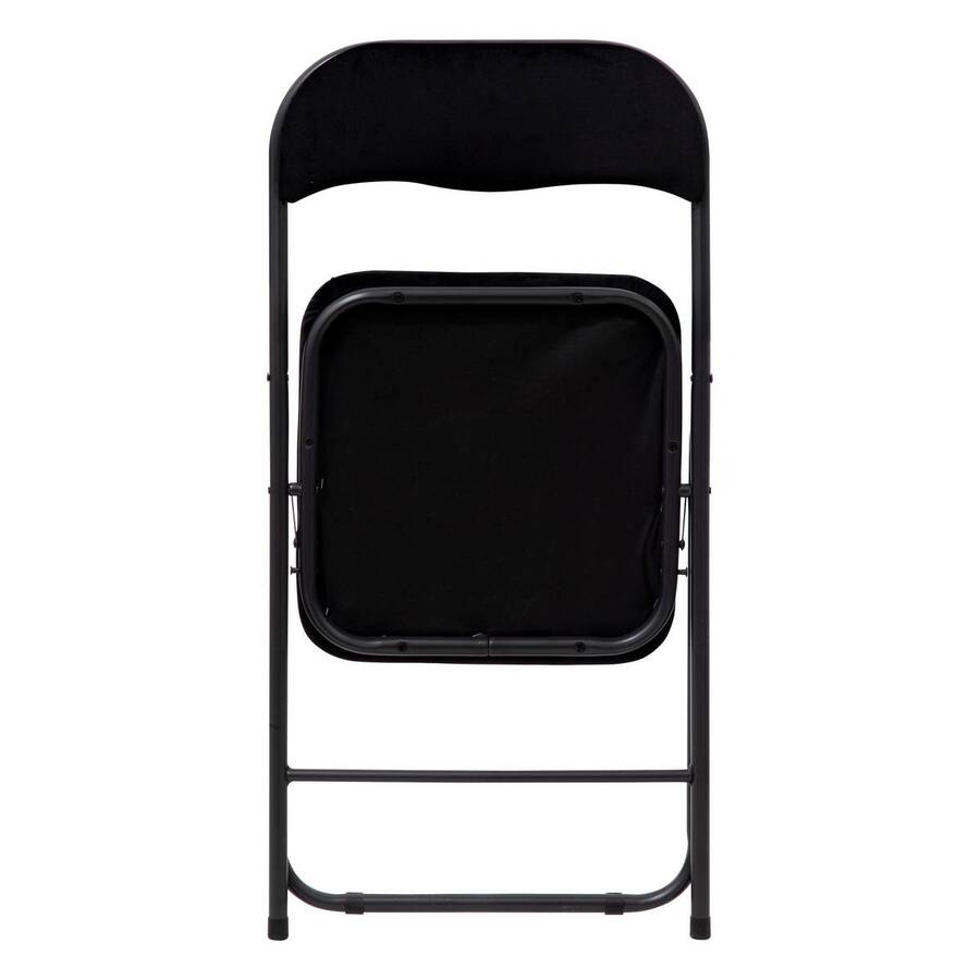 Chaise pliante en velours, noir