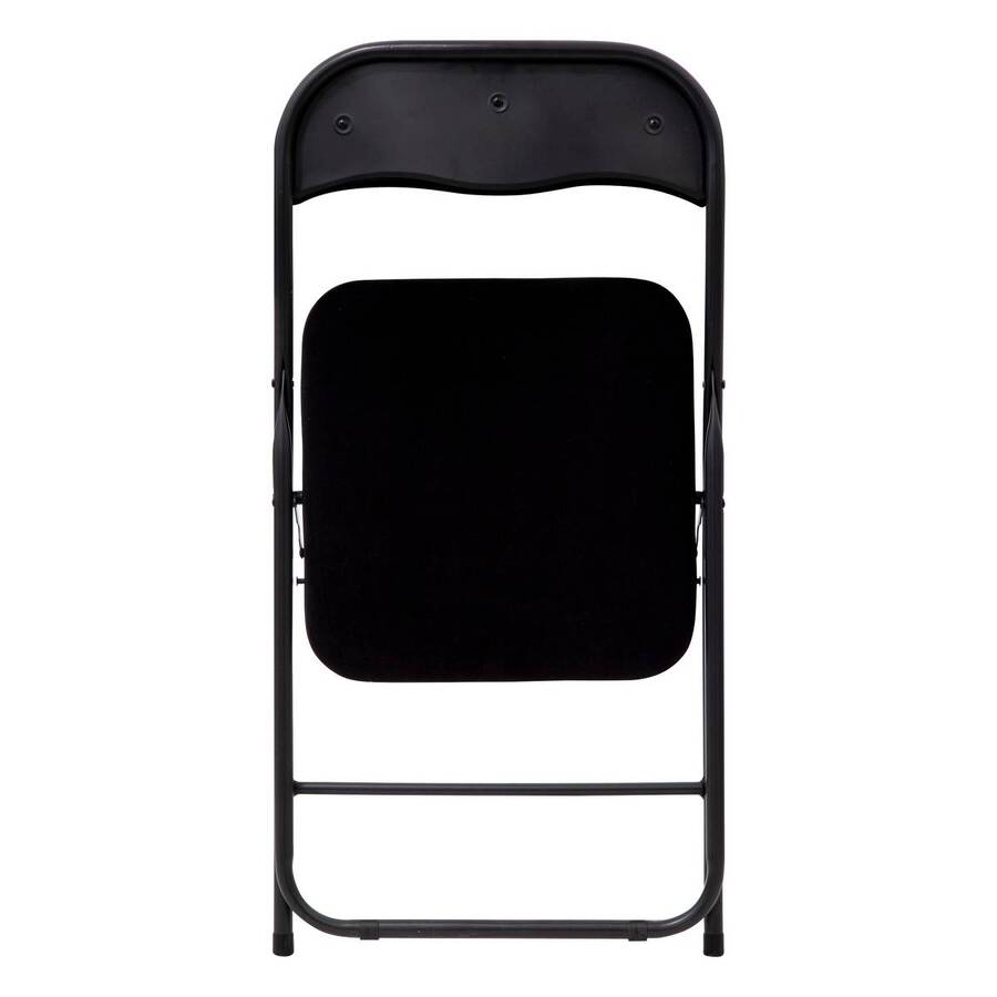 Chaise pliante en velours, noir