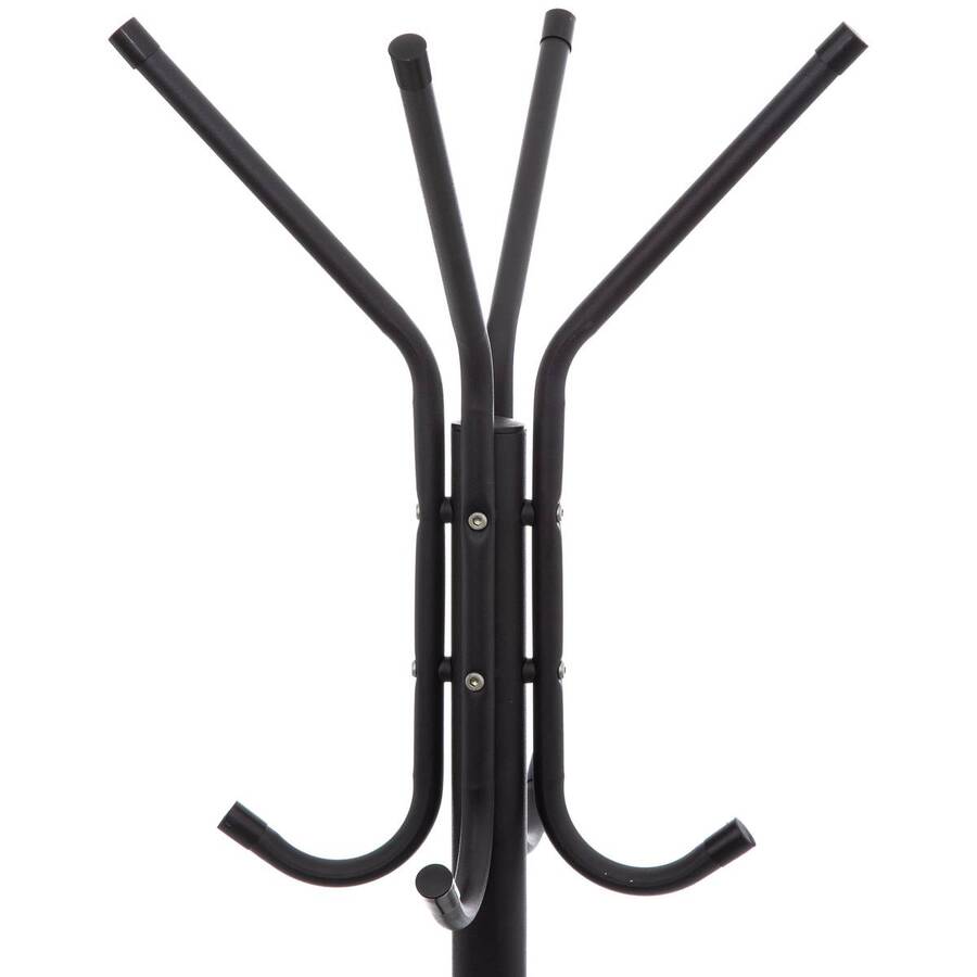 Porte-manteaux 8 crochets métal, noir Coaty