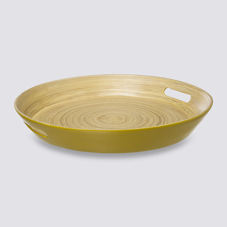 Plateau bambou 42cm, jaune moutarde Modern color