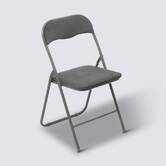 Chaise pliante en velours, gris