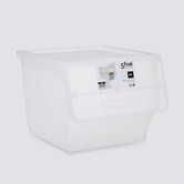 Boîte en plastique transparente à ouverture frontale 34l Open+