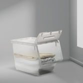 Boîte en plastique transparente à ouverture frontale 34l Open+