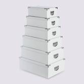 6 boîtes coin métal, blanc Box'