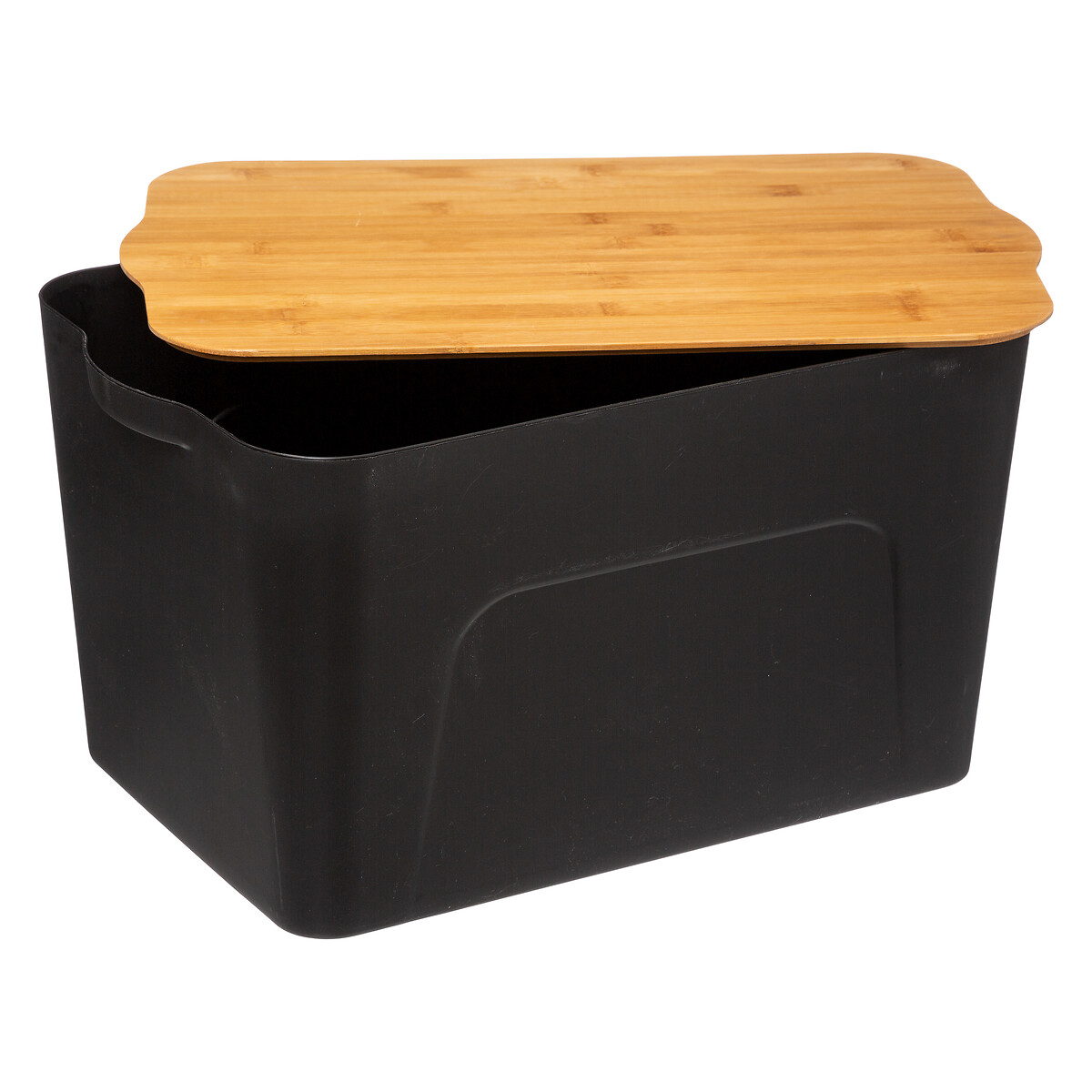 Boîte plastique couvercle bambou 24l