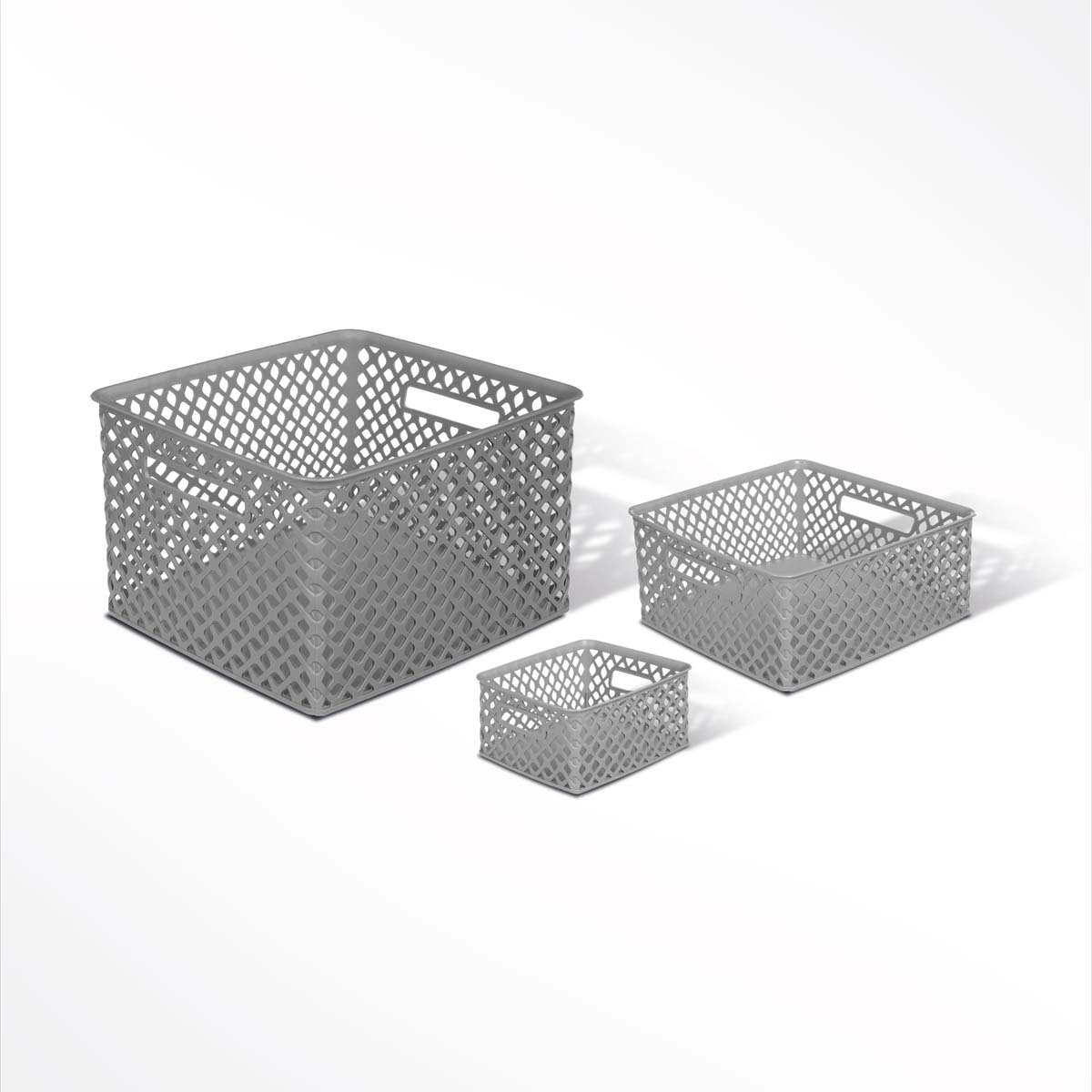 Panier en plastique 11l, gris