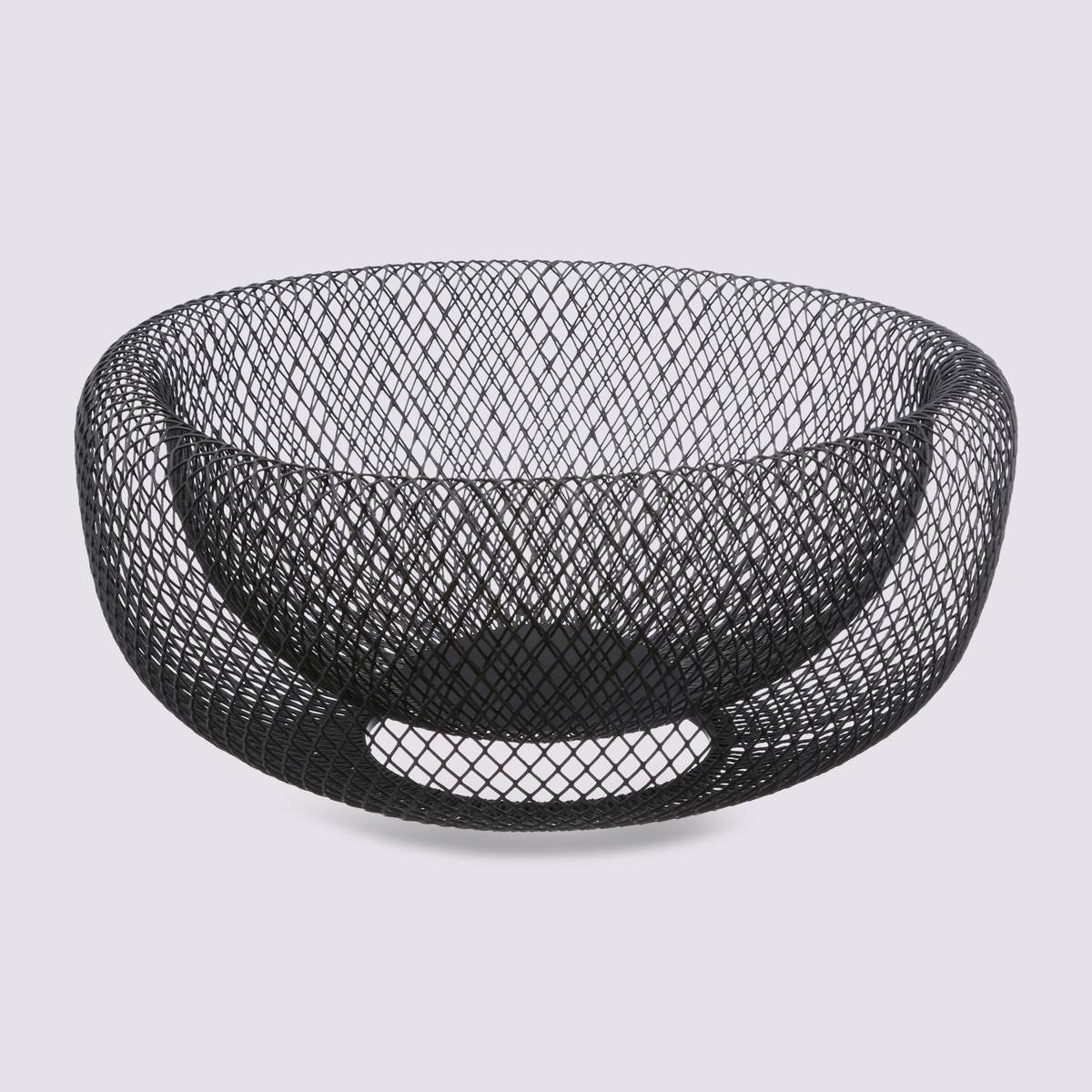 Corbeille en métal 27 cm, noir Mesh