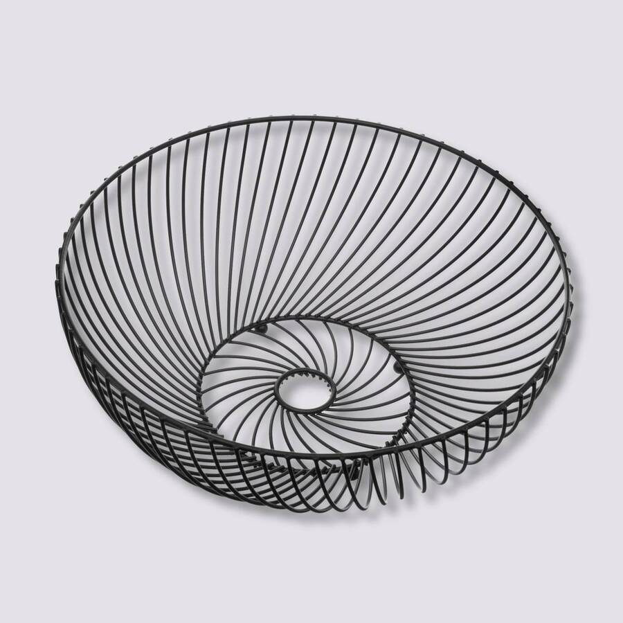 Corbeille torsadée en métal 30 cm, noir