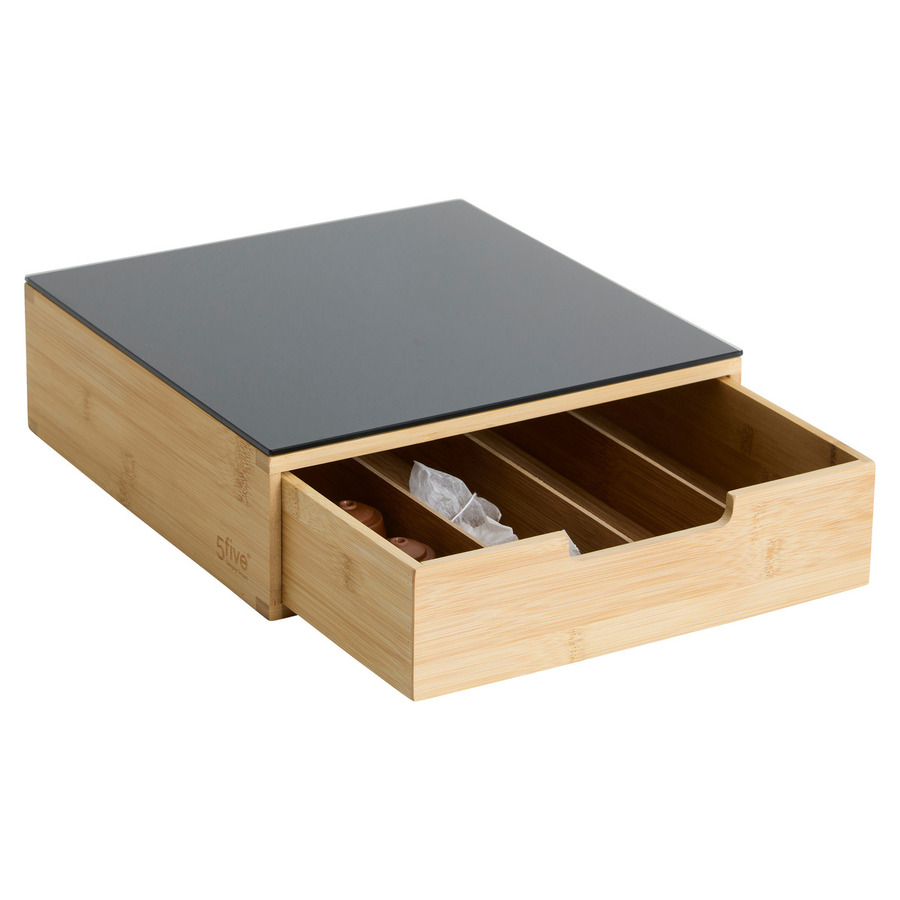 Porte-capsules 1 tiroir Bambou