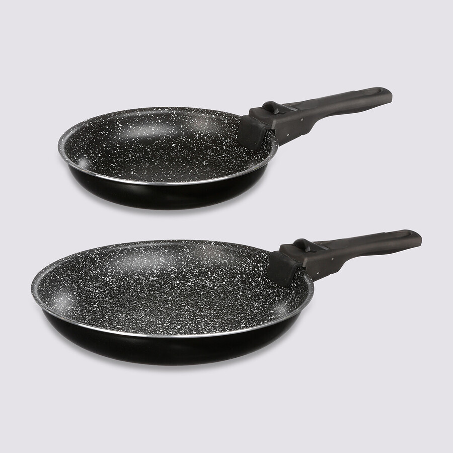 2 poêles aluminium poignée amovible, 20/26 cm Amovible
