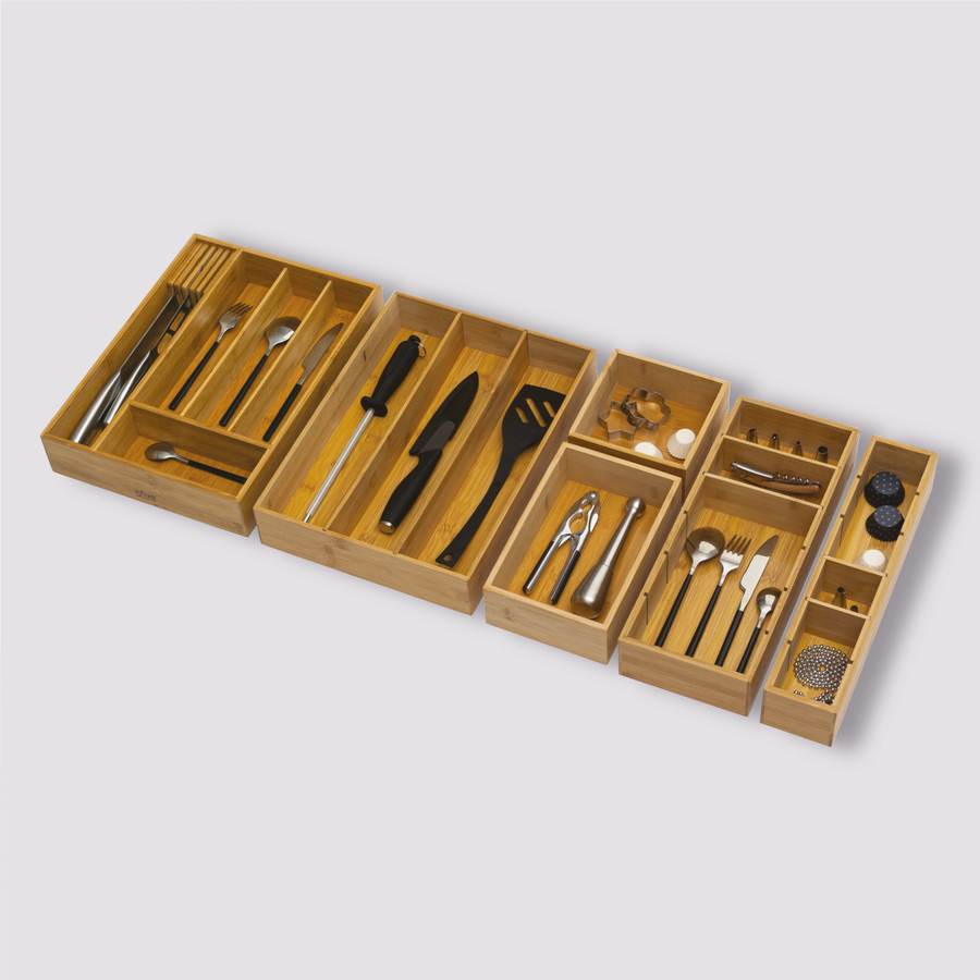 Range-couverts 5 compartiments Bambou