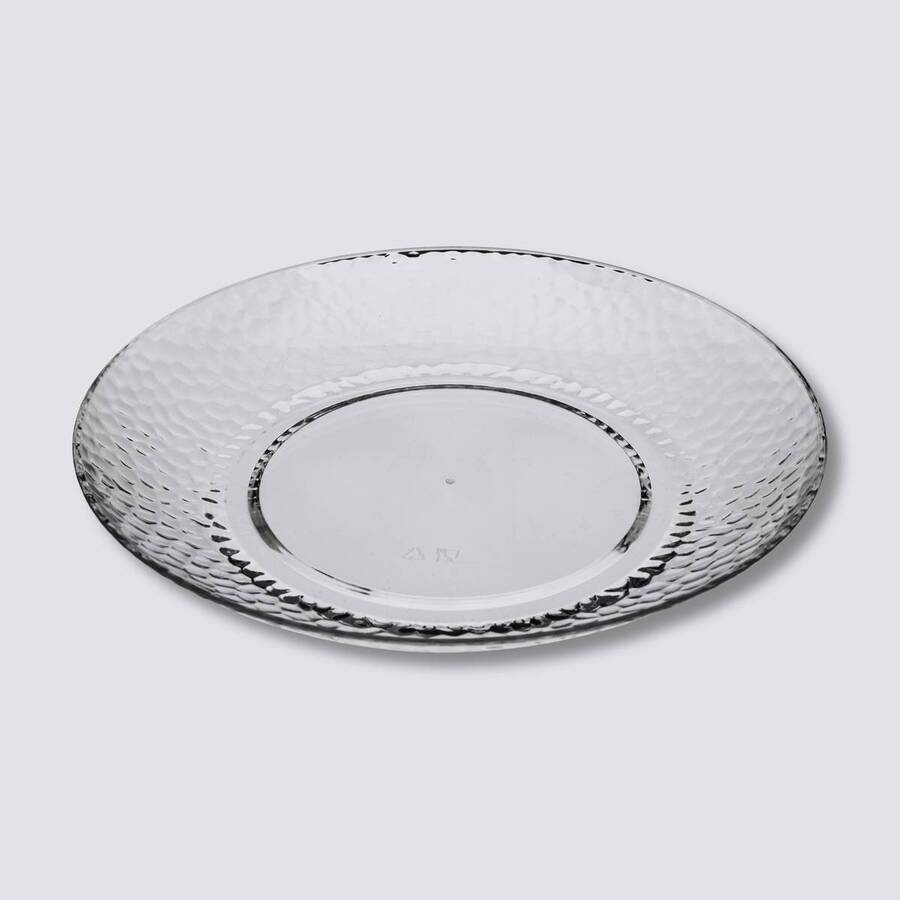 Assiette martelée 27cm, transparent Estiva