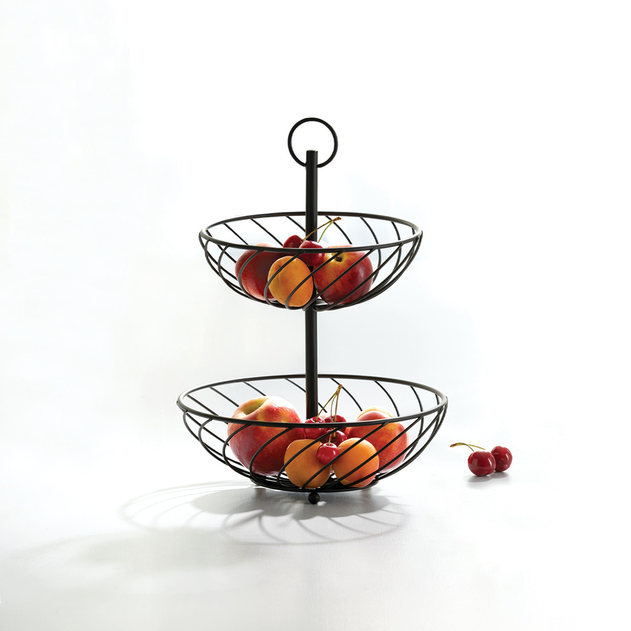 Corbeille torsade 2 étages métal 22/27cm