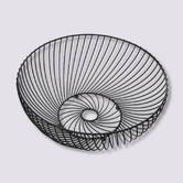Corbeille torsadée en métal 30 cm, noir