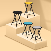 Tabouret pliant, velours gris