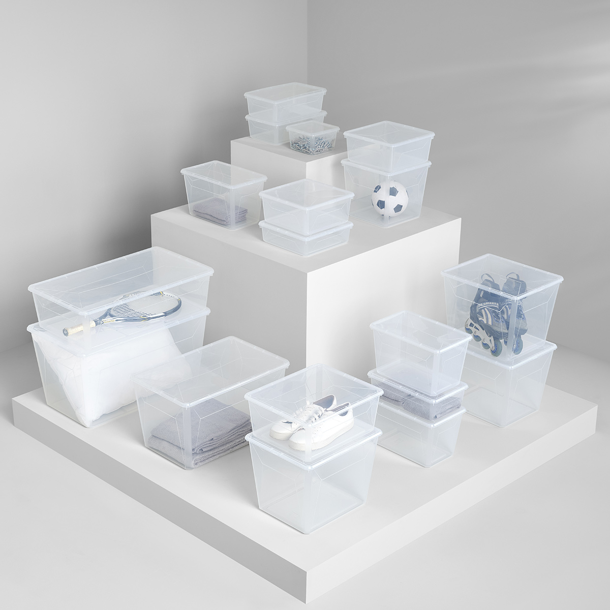 Boîte en plastique transparente 12,2l Simply+