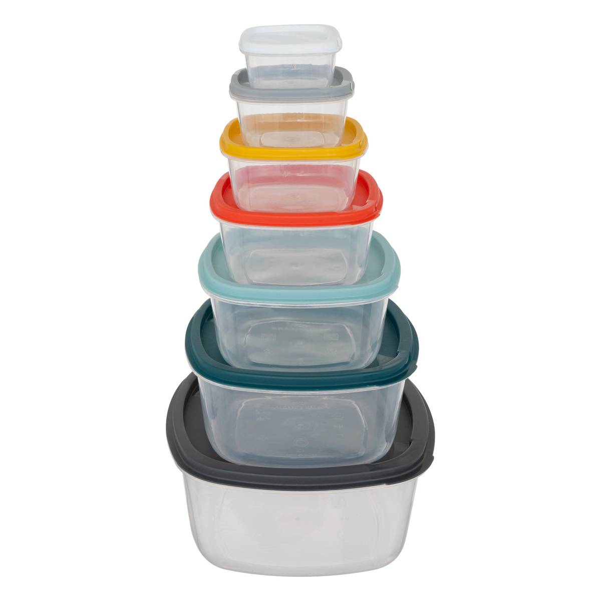 7 boîtes de conservation carrées, plastique