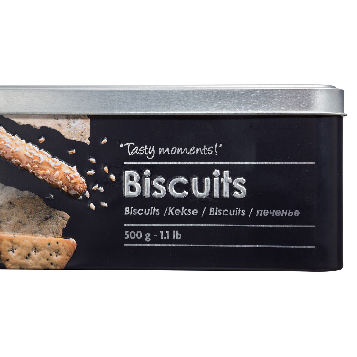 Boîte biscuits métal, noir