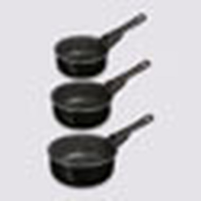 Casseroles En Pierre JJÀ - Set 16/18/20 Cm Avec Poignées Amovibles - Noir